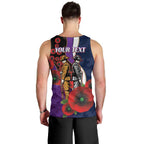 Melbourne Storm ANZAC Personalised Men Tank Top Lest We Forget Poppy Camo