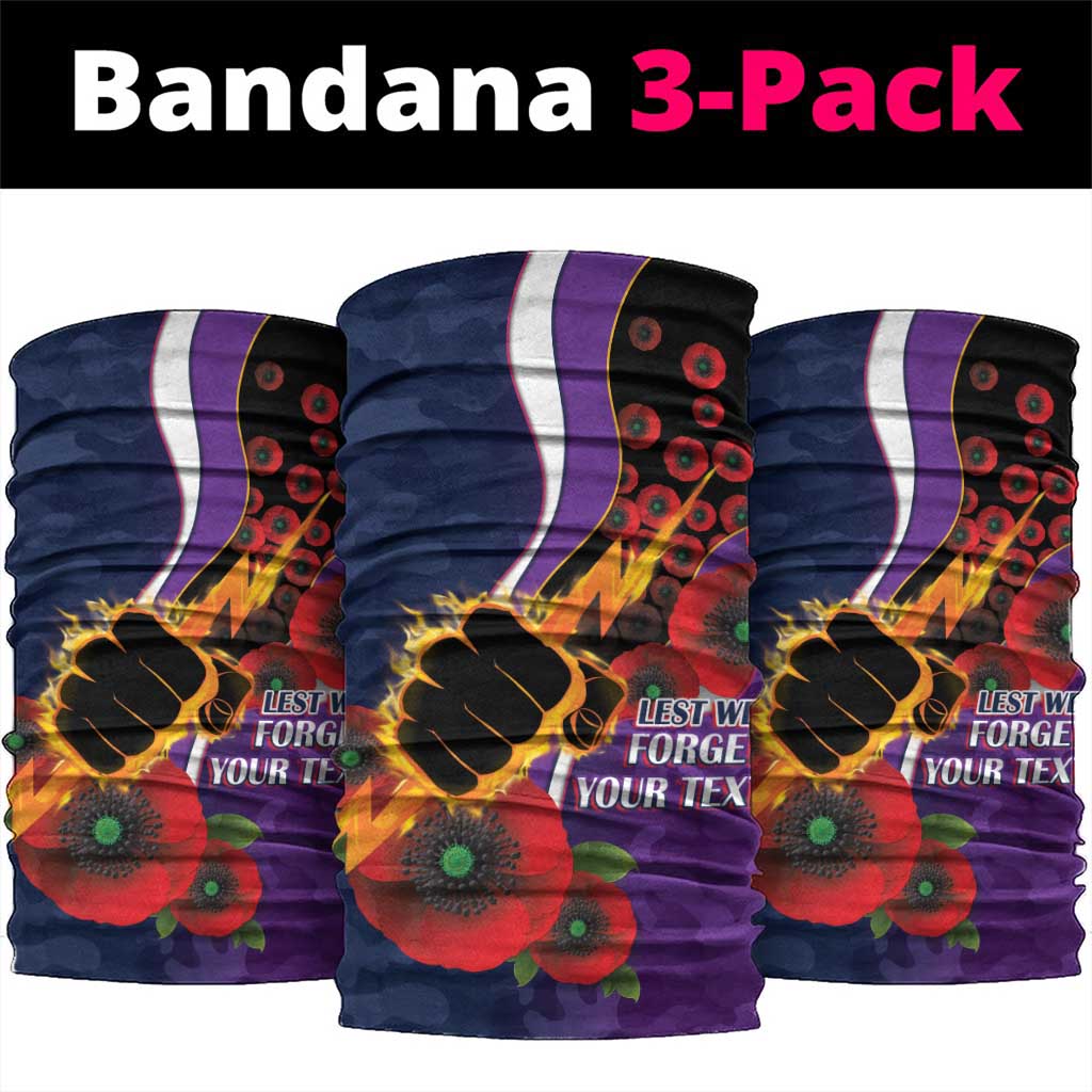 Melbourne Storm ANZAC Personalised Neck Gaiter Lest We Forget Poppy Camo