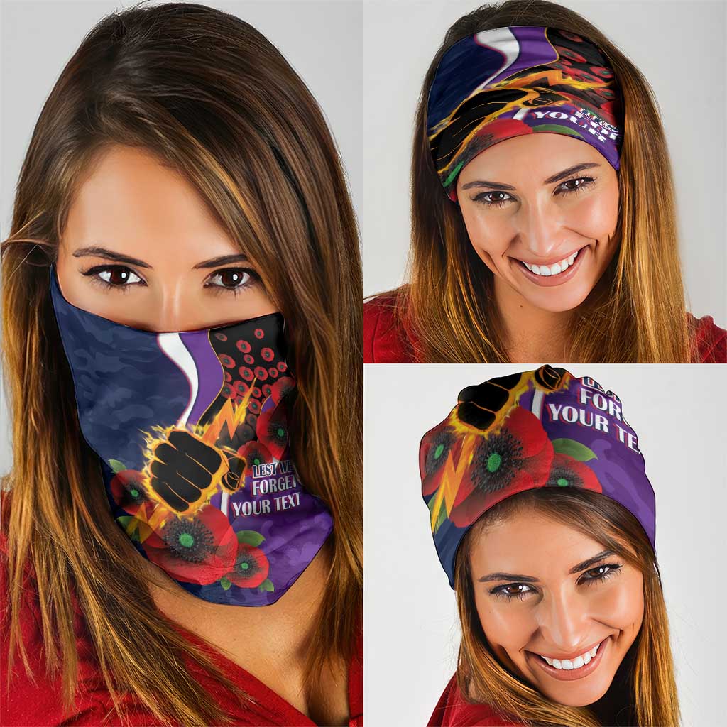 Melbourne Storm ANZAC Personalised Neck Gaiter Lest We Forget Poppy Camo