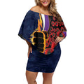 Melbourne Storm ANZAC Personalised Off Shoulder Short Dress Lest We Forget Poppy Camo