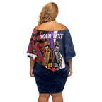 Melbourne Storm ANZAC Personalised Off Shoulder Short Dress Lest We Forget Poppy Camo