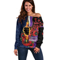 Melbourne Storm ANZAC Personalised Off Shoulder Sweater Lest We Forget Poppy Camo