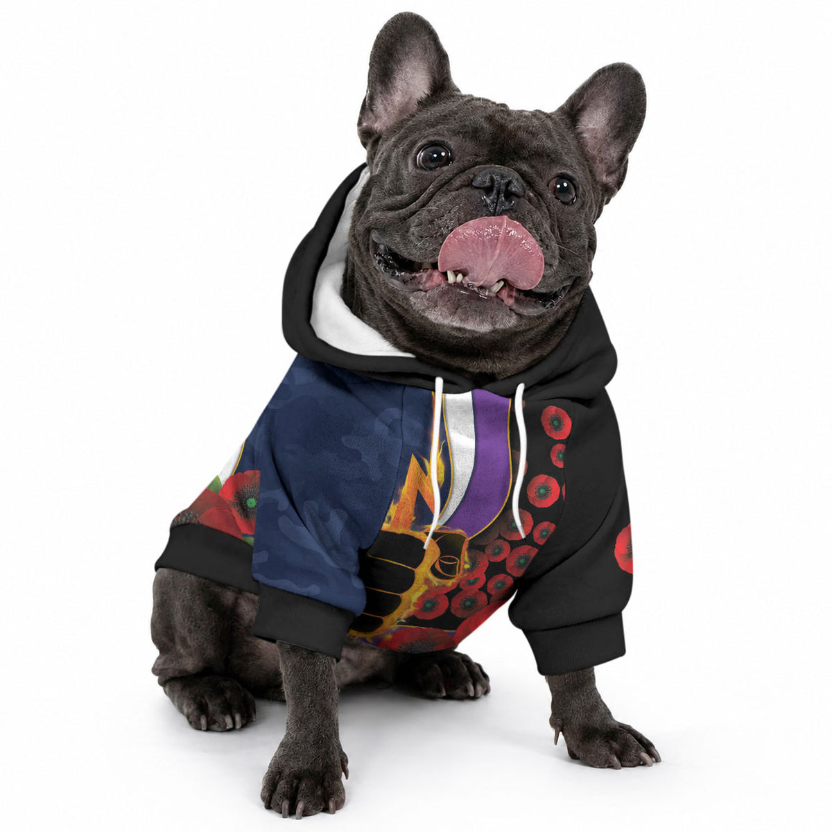 Melbourne Storm ANZAC Personalised Pet Hoodie Lest We Forget Poppy Camo