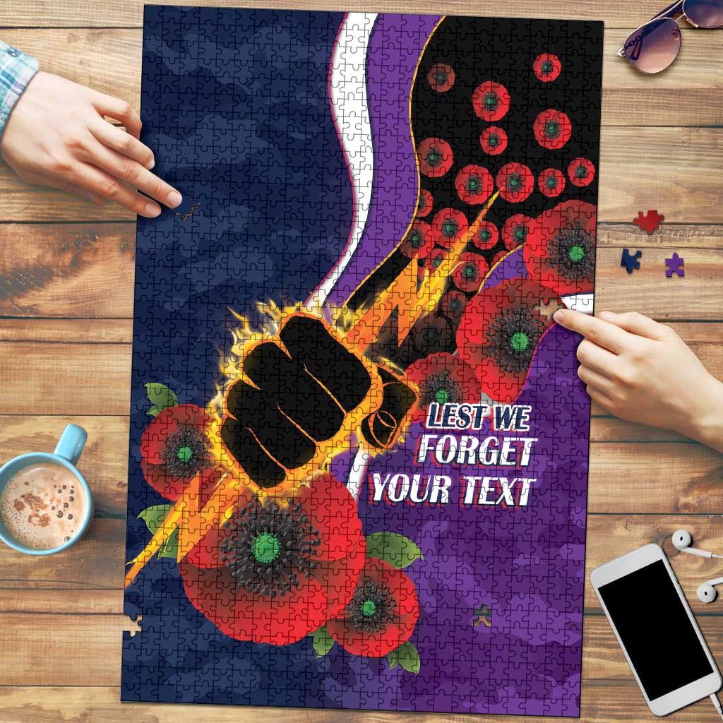 Melbourne Storm ANZAC Personalised Puzzle Lest We Forget Poppy Camo