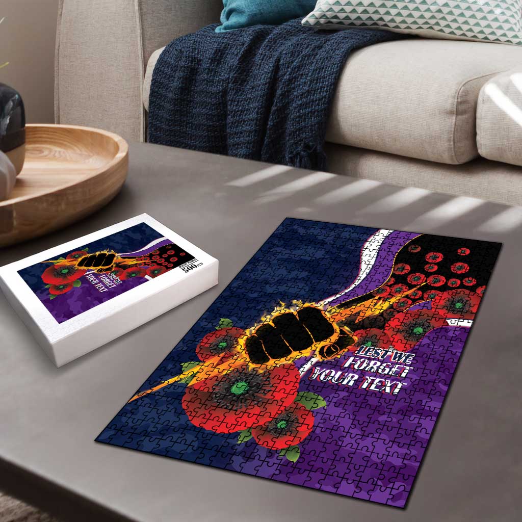 Melbourne Storm ANZAC Personalised Puzzle Lest We Forget Poppy Camo