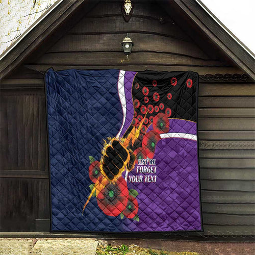 Melbourne Storm ANZAC Personalised Quilt Lest We Forget Poppy Camo