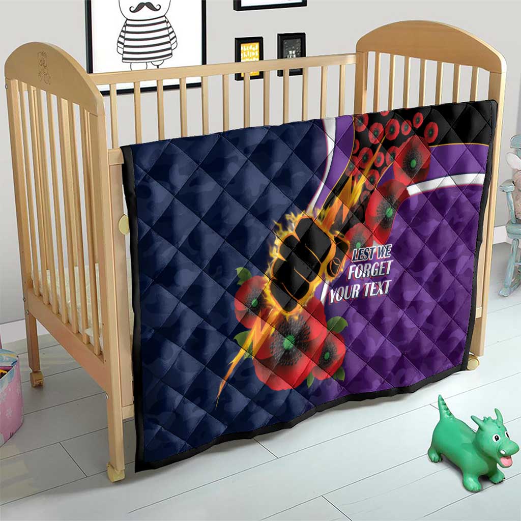 Melbourne Storm ANZAC Personalised Quilt Lest We Forget Poppy Camo
