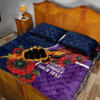 Melbourne Storm ANZAC Personalised Quilt Bed Set Lest We Forget Poppy Camo