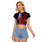 Melbourne Storm ANZAC Personalised Raglan Cropped T Shirt Lest We Forget Poppy Camo