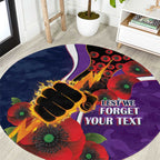 Melbourne Storm ANZAC Personalised Round Carpet Lest We Forget Poppy Camo