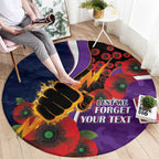 Melbourne Storm ANZAC Personalised Round Carpet Lest We Forget Poppy Camo
