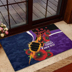 Melbourne Storm ANZAC Personalised Rubber Doormat Lest We Forget Poppy Camo