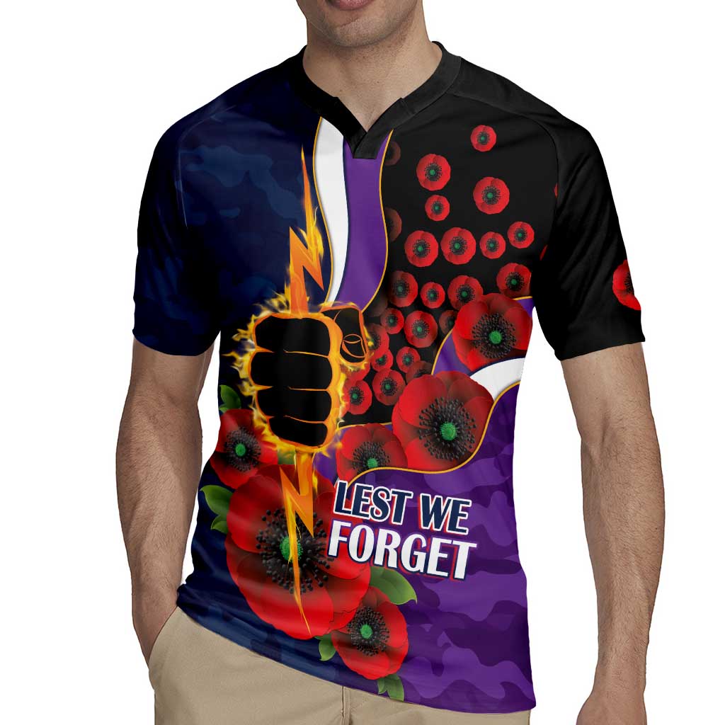 Melbourne Storm ANZAC Personalised Rugby Jersey Lest We Forget Poppy Camo