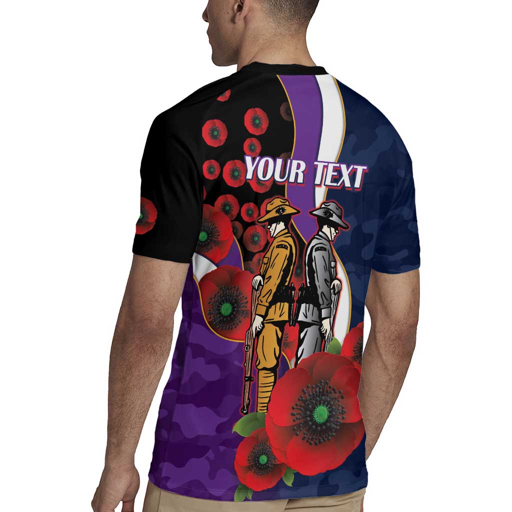 Melbourne Storm ANZAC Personalised Rugby Jersey Lest We Forget Poppy Camo