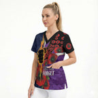 Melbourne Storm ANZAC Personalised Scrub Top Lest We Forget Poppy Camo