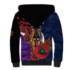 Melbourne Storm ANZAC Personalised Sherpa Hoodie Lest We Forget Poppy Camo