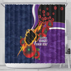 Melbourne Storm ANZAC Personalised Shower Curtain Lest We Forget Poppy Camo