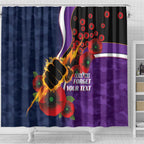 Melbourne Storm ANZAC Personalised Shower Curtain Lest We Forget Poppy Camo