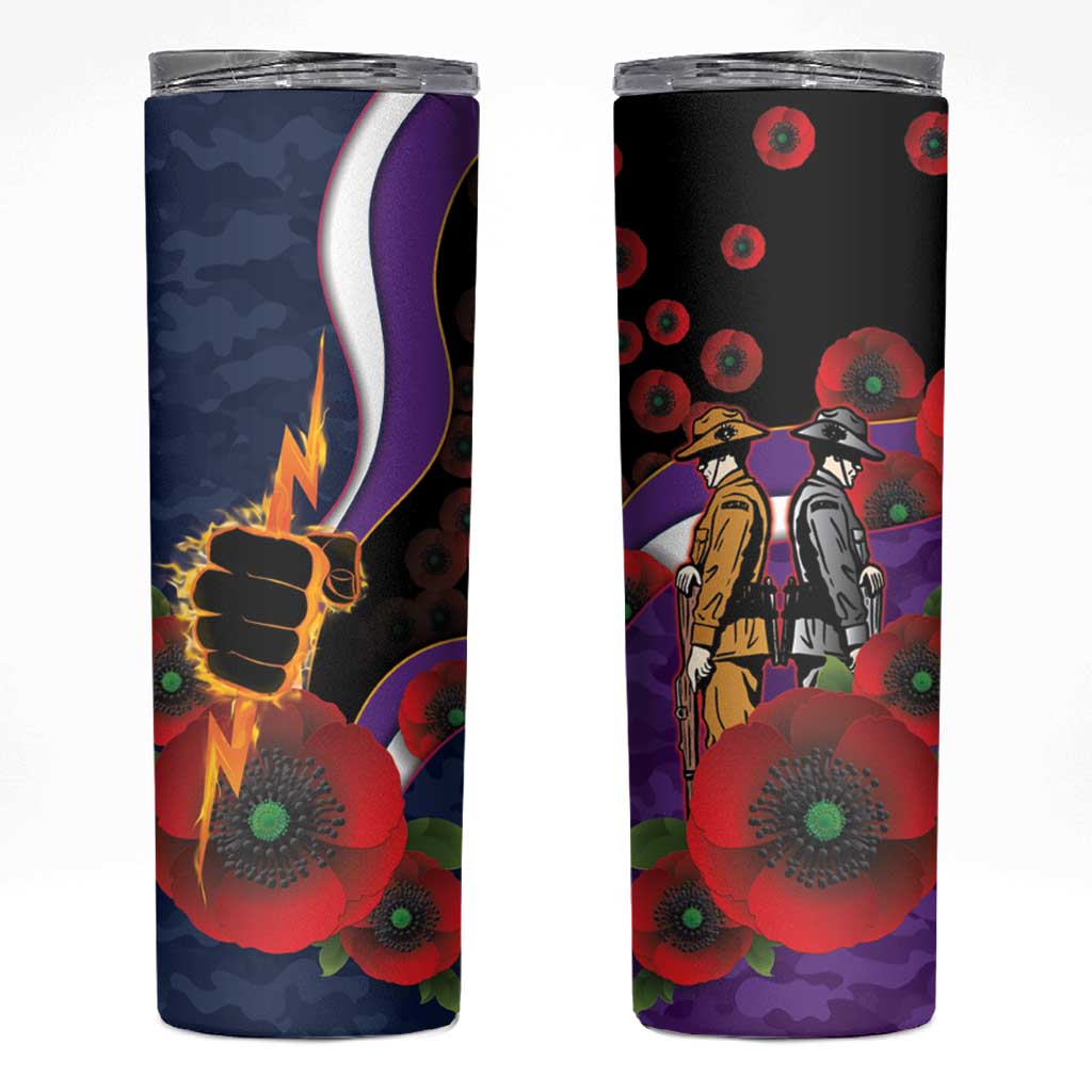 Melbourne Storm ANZAC Personalised Skinny Tumbler Lest We Forget Poppy Camo