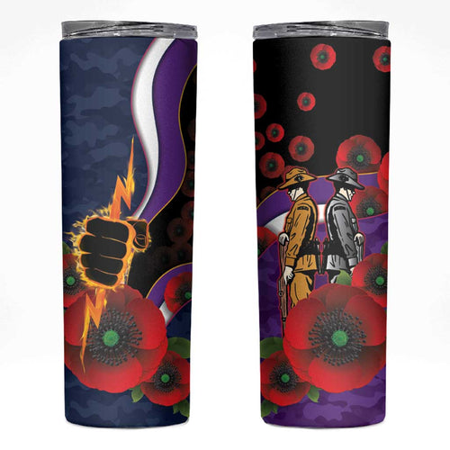 Melbourne Storm ANZAC Personalised Skinny Tumbler Lest We Forget Poppy Camo