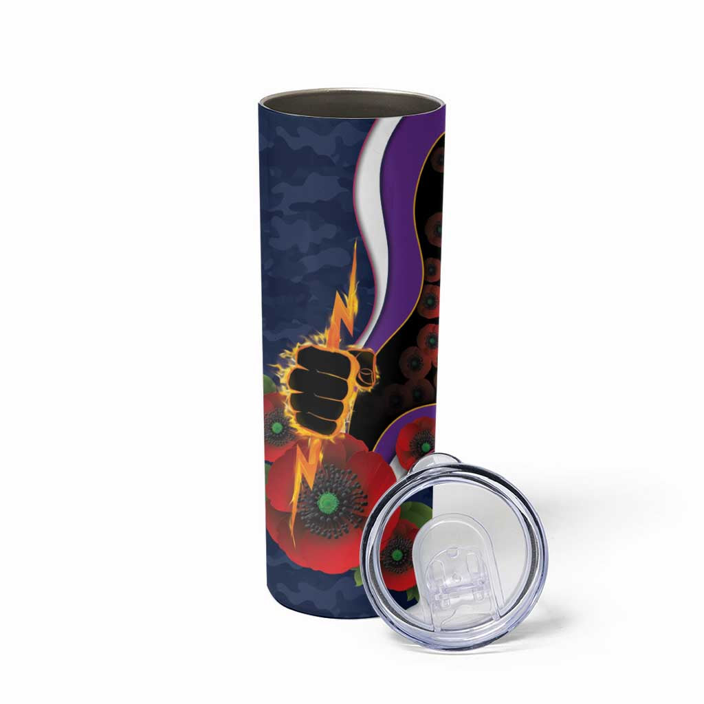 Melbourne Storm ANZAC Personalised Skinny Tumbler Lest We Forget Poppy Camo