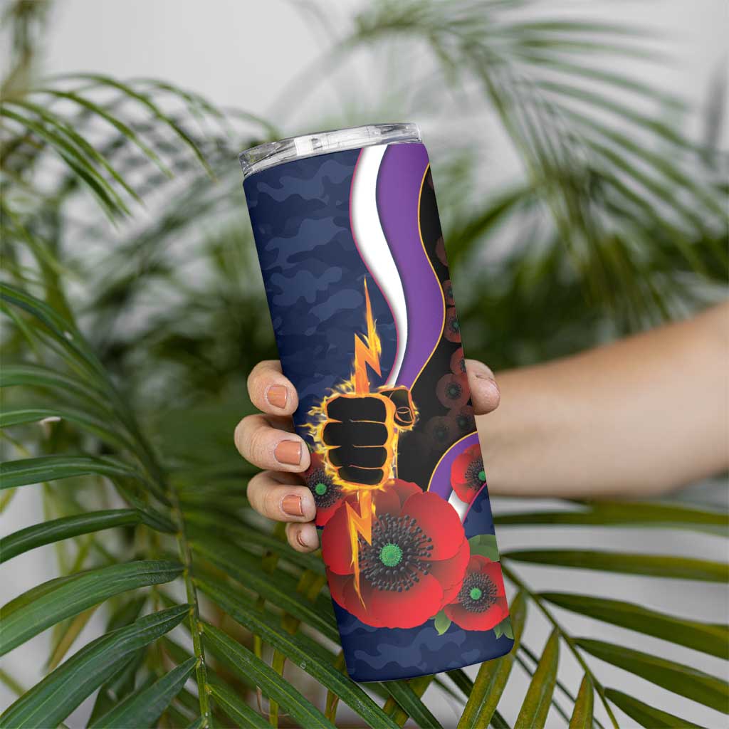 Melbourne Storm ANZAC Personalised Skinny Tumbler Lest We Forget Poppy Camo