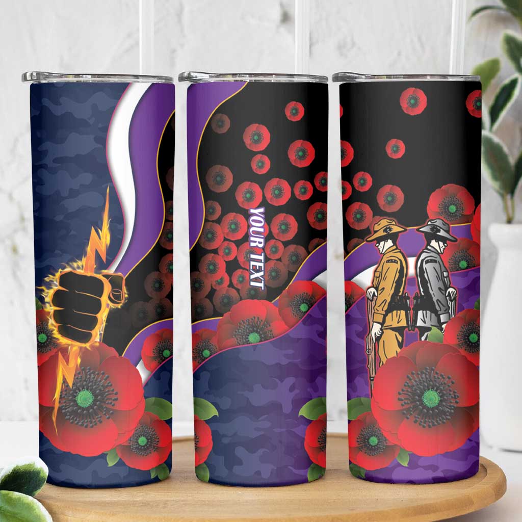 Melbourne Storm ANZAC Personalised Skinny Tumbler Lest We Forget Poppy Camo