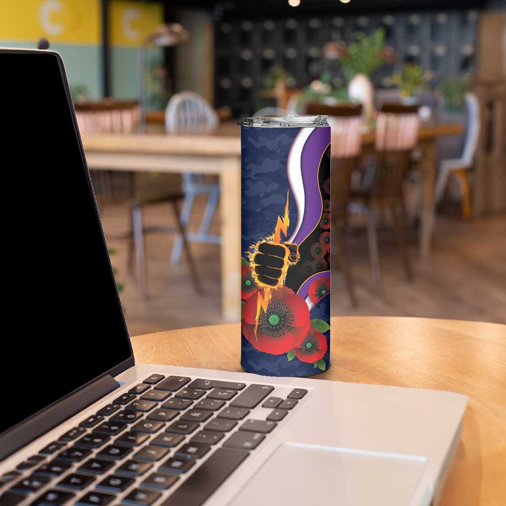 Melbourne Storm ANZAC Personalised Skinny Tumbler Lest We Forget Poppy Camo