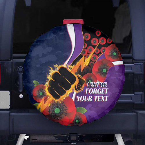 Melbourne Storm ANZAC Personalised Spare Tire Cover Lest We Forget Poppy Camo