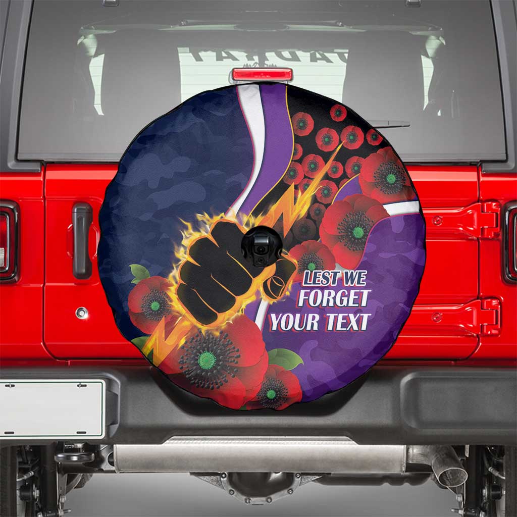 Melbourne Storm ANZAC Personalised Spare Tire Cover Lest We Forget Poppy Camo
