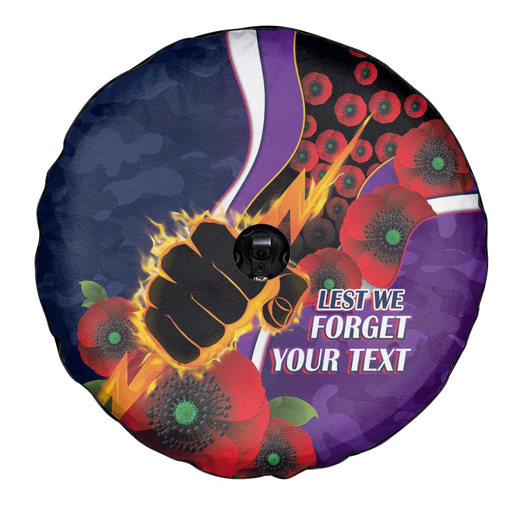 Melbourne Storm ANZAC Personalised Spare Tire Cover Lest We Forget Poppy Camo