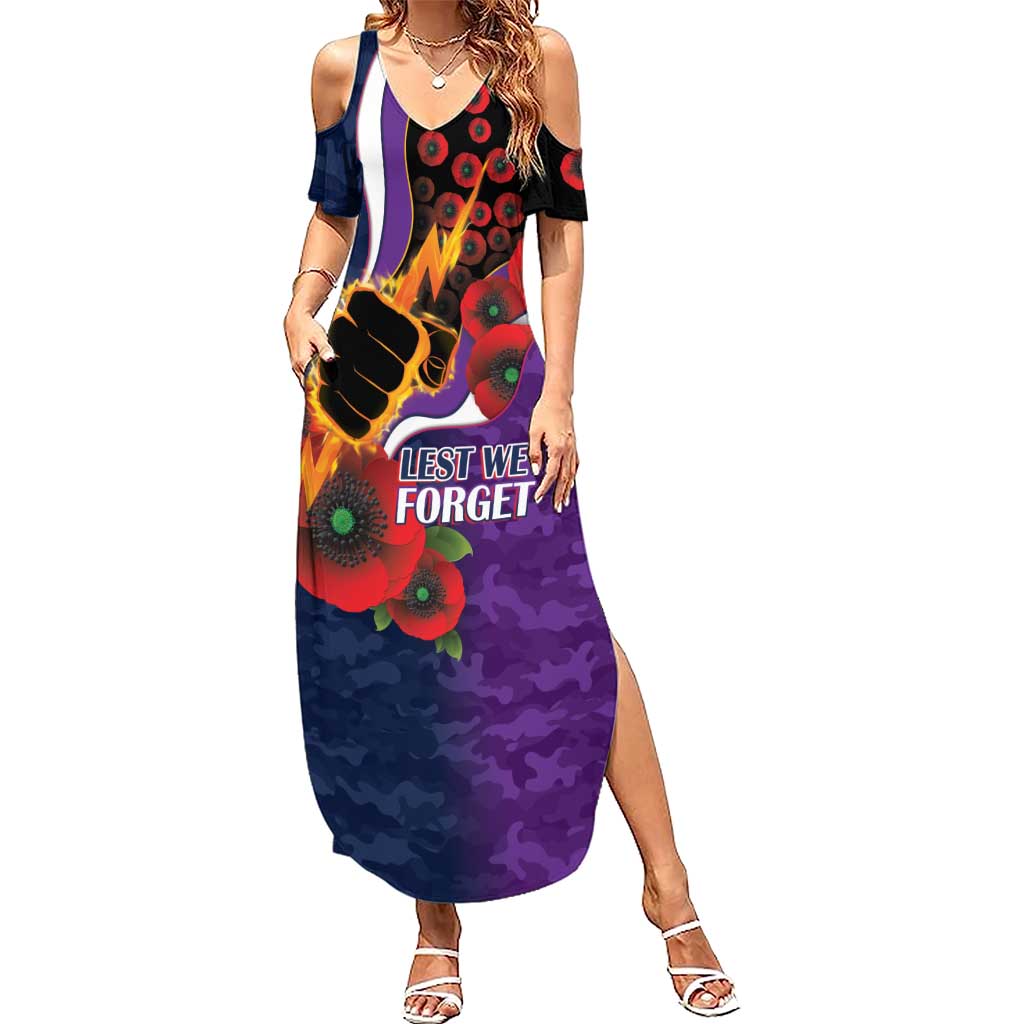Melbourne Storm ANZAC Personalised Summer Maxi Dress Lest We Forget Poppy Camo