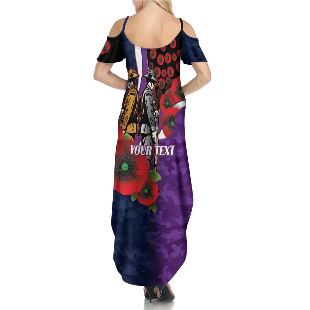 Melbourne Storm ANZAC Personalised Summer Maxi Dress Lest We Forget Poppy Camo
