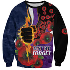 Melbourne Storm ANZAC Personalised Sweatshirt Lest We Forget Poppy Camo