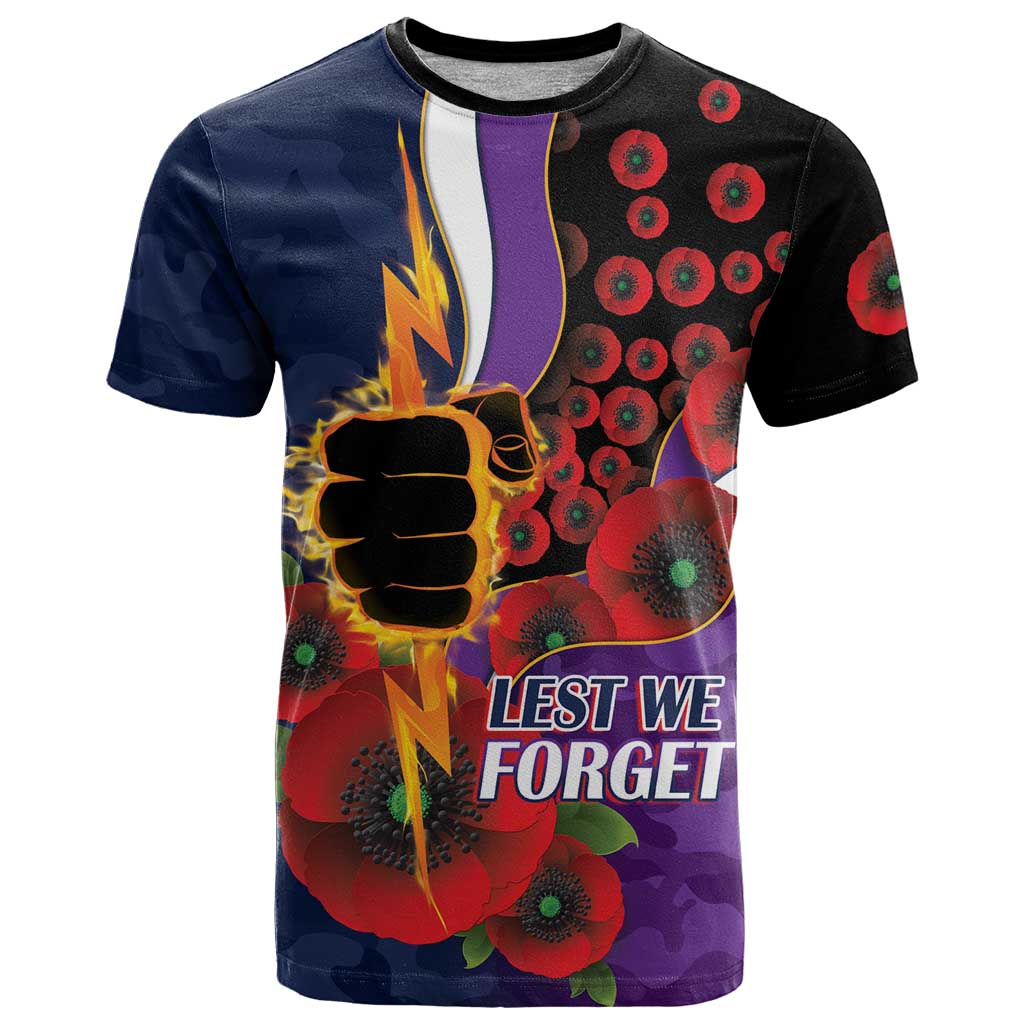 Melbourne Storm ANZAC Personalised T Shirt Lest We Forget Poppy Camo