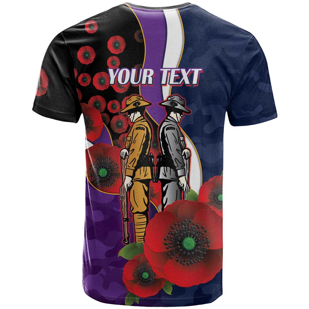 Melbourne Storm ANZAC Personalised T Shirt Lest We Forget Poppy Camo