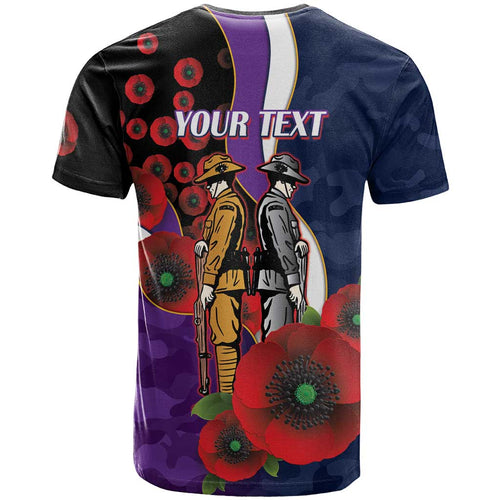 Melbourne Storm ANZAC Personalised T Shirt Lest We Forget Poppy Camo