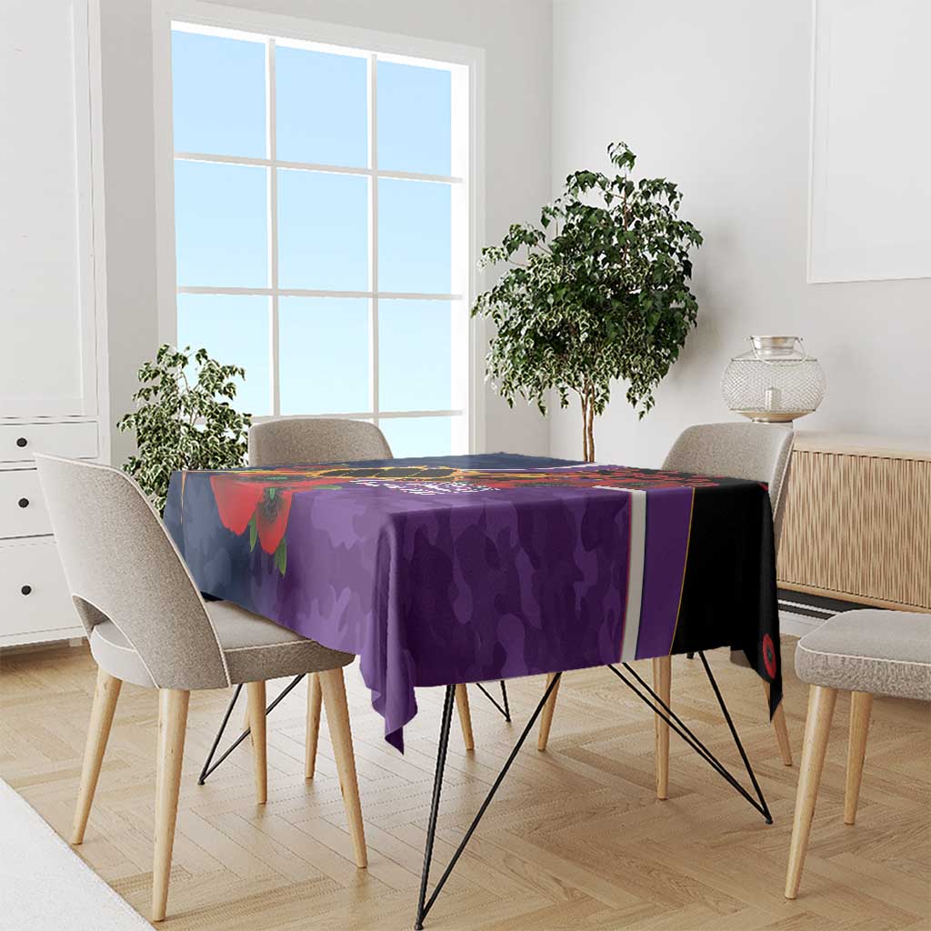 Melbourne Storm ANZAC Personalised Tablecloth Lest We Forget Poppy Camo