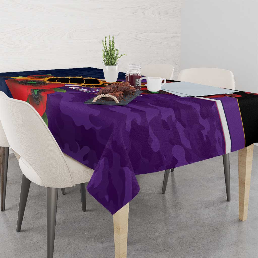 Melbourne Storm ANZAC Personalised Tablecloth Lest We Forget Poppy Camo