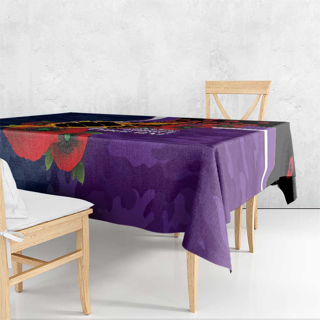 Melbourne Storm ANZAC Personalised Tablecloth Lest We Forget Poppy Camo