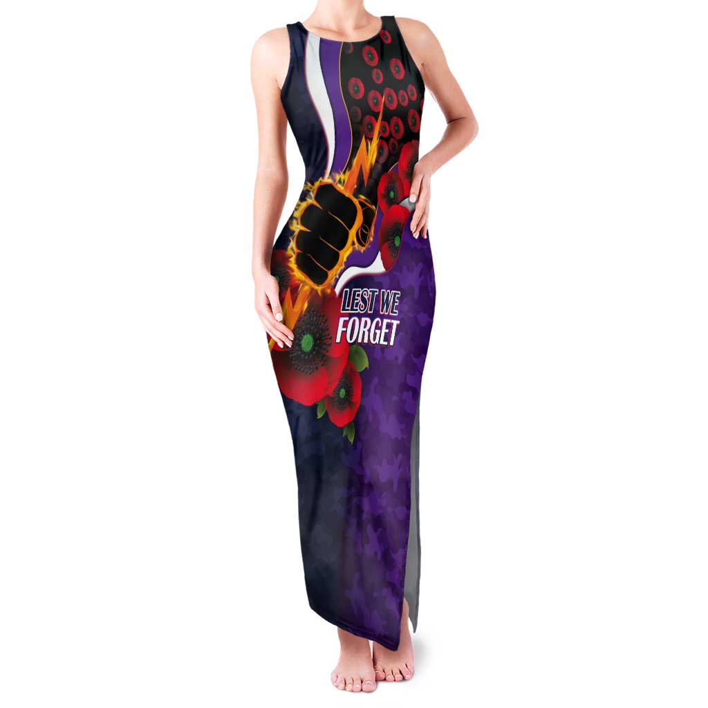 Melbourne Storm ANZAC Personalised Tank Maxi Dress Lest We Forget Poppy Camo