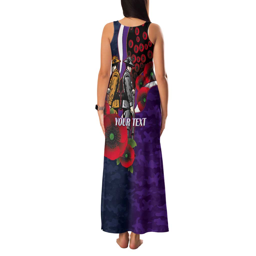 Melbourne Storm ANZAC Personalised Tank Maxi Dress Lest We Forget Poppy Camo