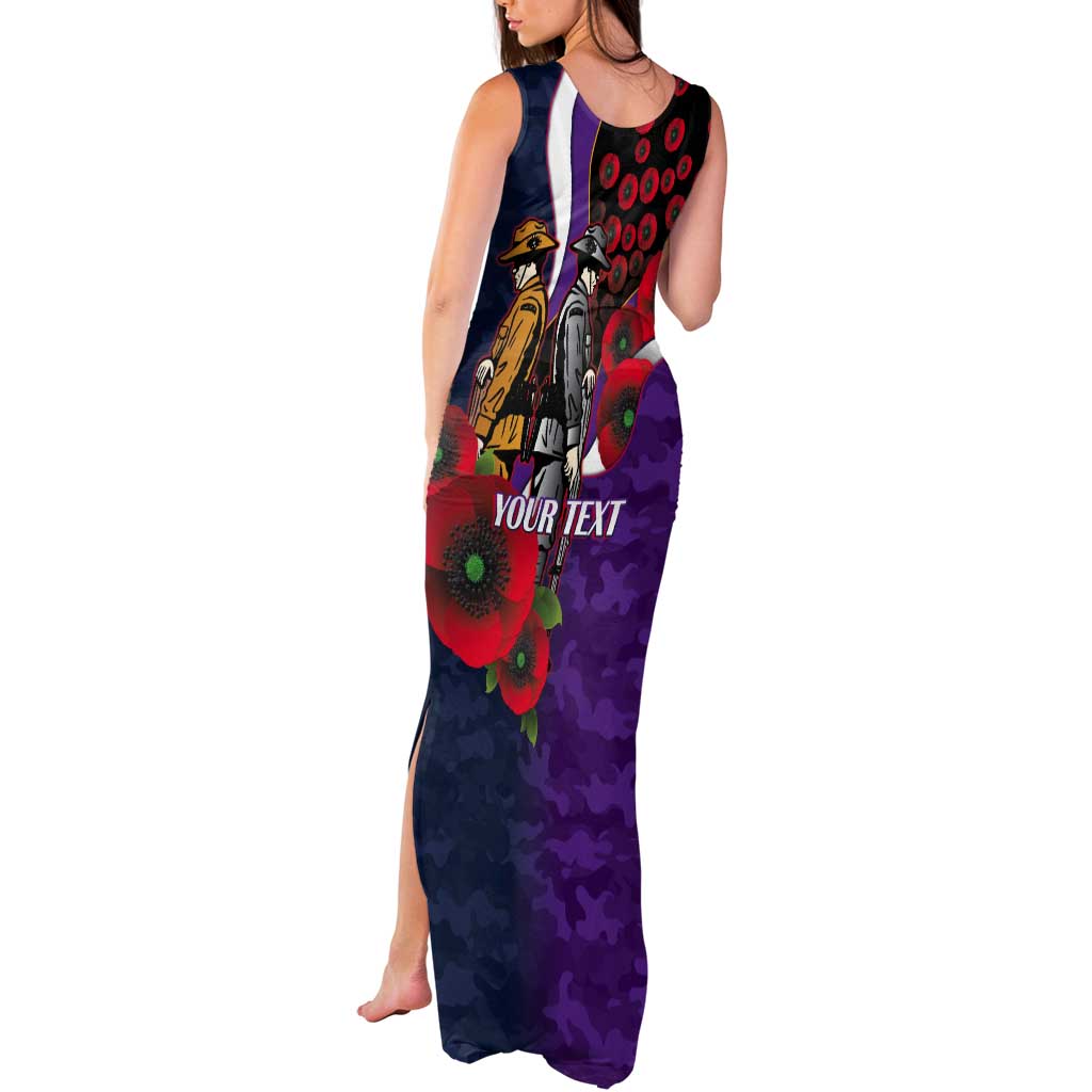 Melbourne Storm ANZAC Personalised Tank Maxi Dress Lest We Forget Poppy Camo