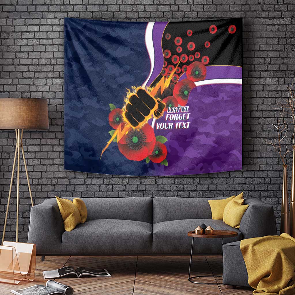Melbourne Storm ANZAC Personalised Tapestry Lest We Forget Poppy Camo
