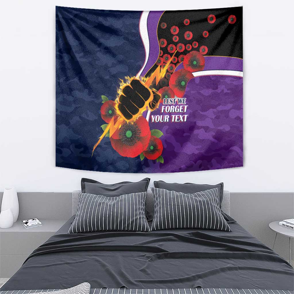 Melbourne Storm ANZAC Personalised Tapestry Lest We Forget Poppy Camo