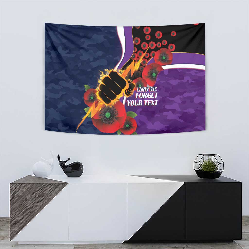 Melbourne Storm ANZAC Personalised Tapestry Lest We Forget Poppy Camo