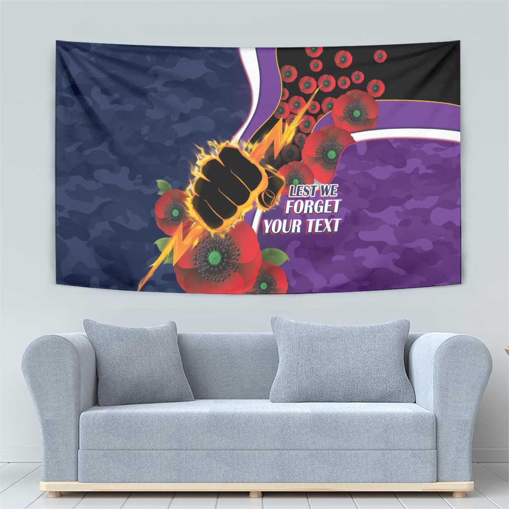 Melbourne Storm ANZAC Personalised Tapestry Lest We Forget Poppy Camo