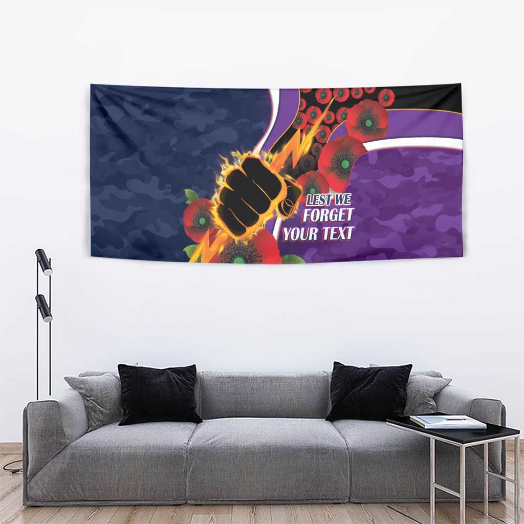 Melbourne Storm ANZAC Personalised Tapestry Lest We Forget Poppy Camo
