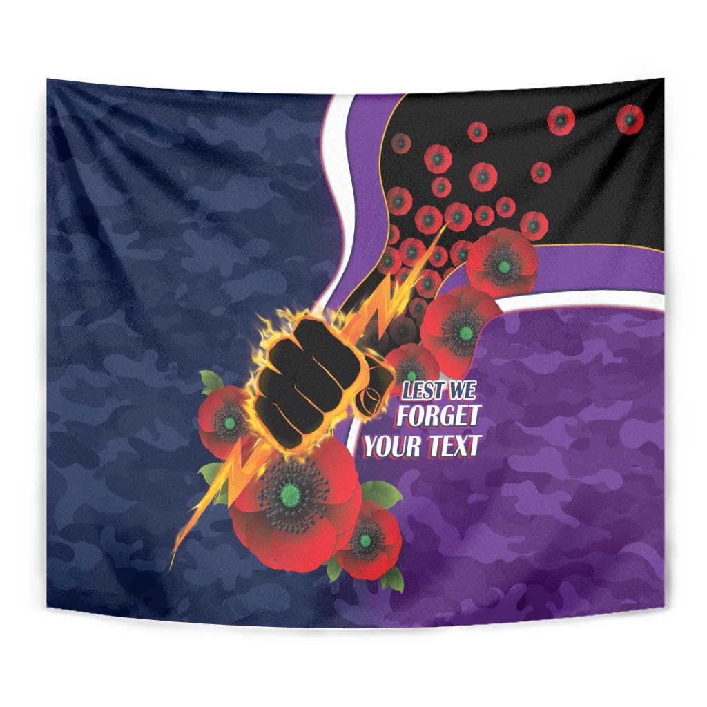 Melbourne Storm ANZAC Personalised Tapestry Lest We Forget Poppy Camo
