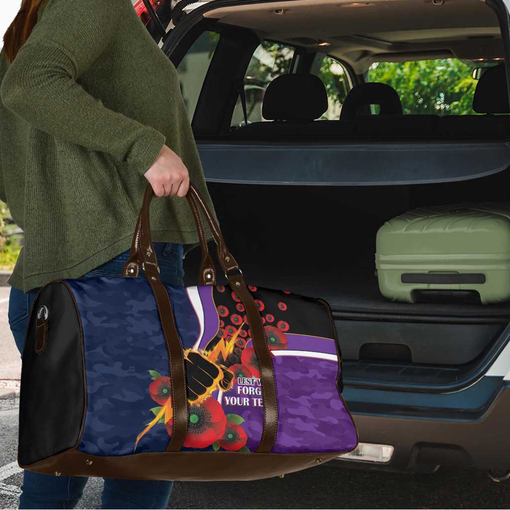 Melbourne Storm ANZAC Personalised Travel Bag Lest We Forget Poppy Camo